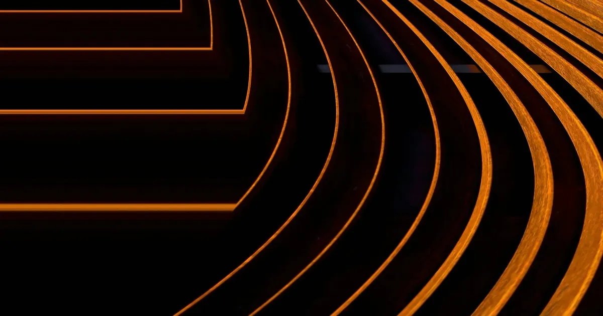 An abstract of curved, rusted metal