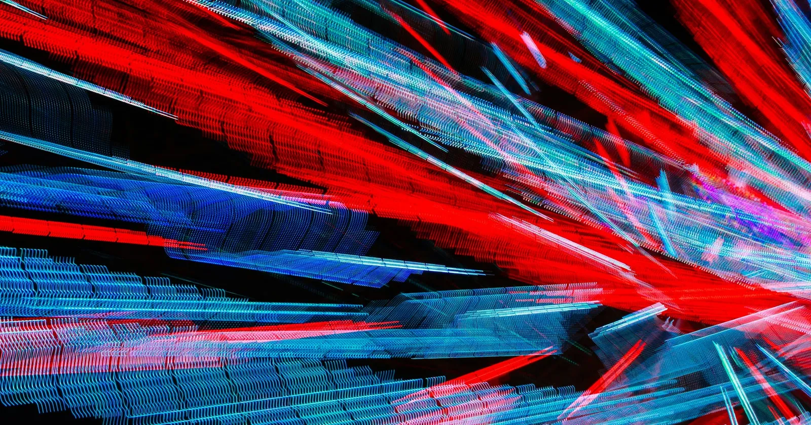Abstract image of moving lights at night