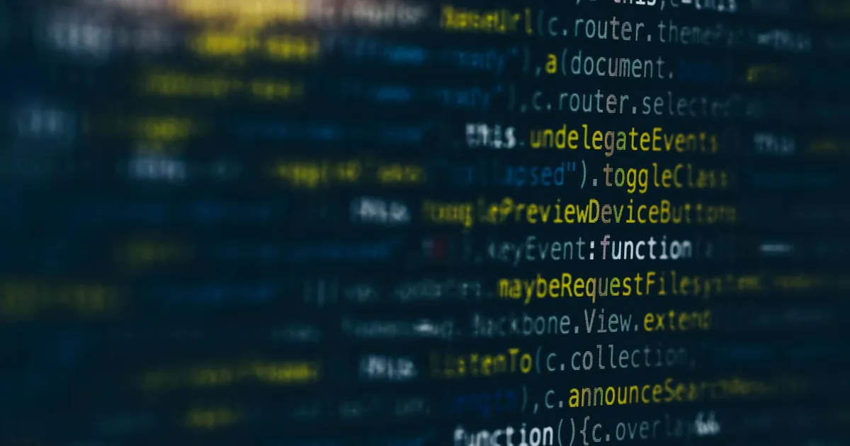 An abstract image of javascript code up close